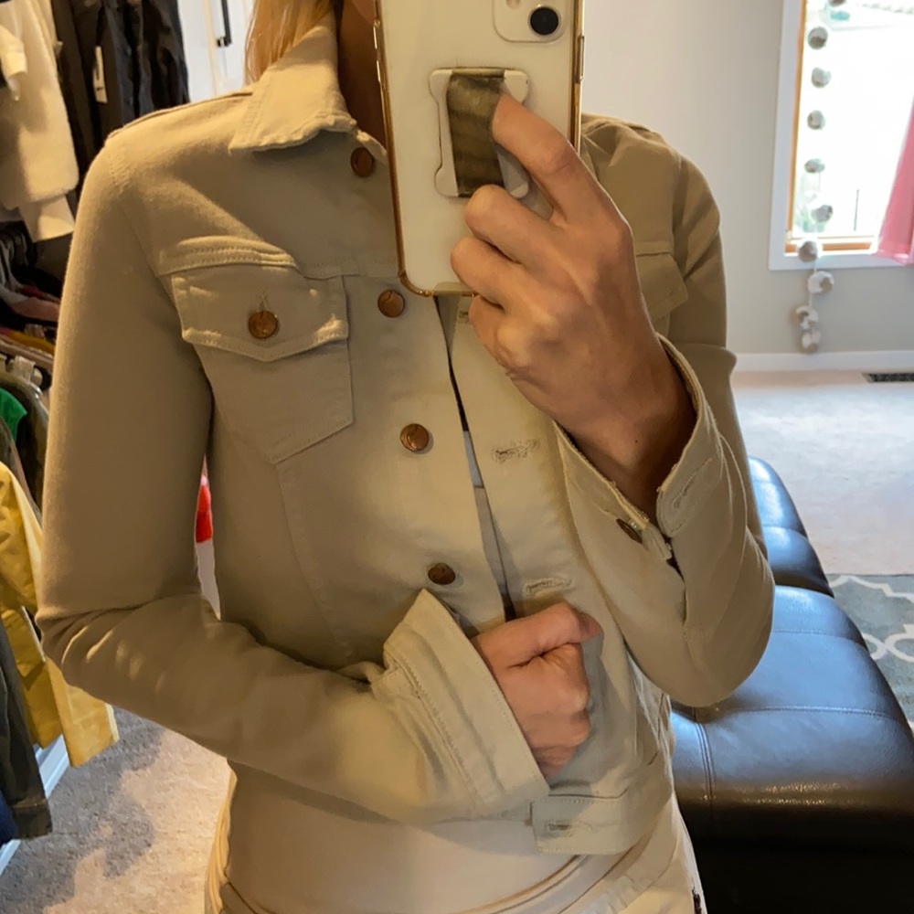 Joes Jeans Denim Fall Jacket Gray w/ Gold Buttons